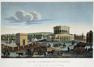 A barreira de La Villette, por volta de 1820 - em "Vues de Paris" de Courvoisier de Henri Courvoisier-Voisin