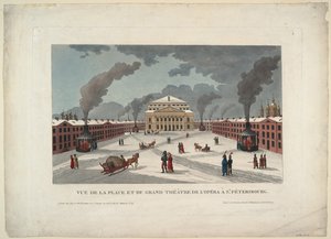 Teatro Bolshoi Kamenny Imperial de São Petersburgo, c. 1811 de Henri Courvoisier-Voisin