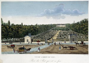 Vista do Jardin du Roi (Jardim das Plantas) tirada da ponte em frente - em "Vistas de Paris" por Courvoisier de Henri Courvoisier-Voisin