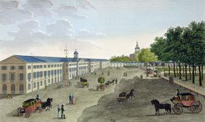 Vista da nova galeria do Museu de História Natural no Jardin des Plantes em Paris, gravada por Claude Fortier (1775-1835) (gravura a cores) de Henri Courvoisier-Voisin
