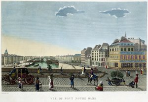 Vista da ponte Notre-Dame - em "Vues de Paris" de Courvoisier