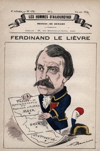 Desenho animado de Ferdinand Le Lievre (Lelievre) (1799-1886) Senador inglês na Argélia de 