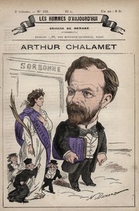 Desenho animado de Jean Marie Arthur Chalamet (1822-1895) político republicano francês - de 