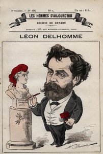 Desenho animado de Leon Alexandre Delhomme (1841-1895) Escultor francês de 