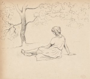 Estudo para "Lavadeiras de roupa na Provença", c.1885-89 de Henri Edmond Cross