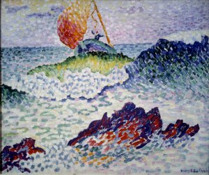 O naufrágio. Pintura de Henri Delacroix Dit Cross (Henri Edmond Cross) (1856-1910) de Henri Edmond Cross