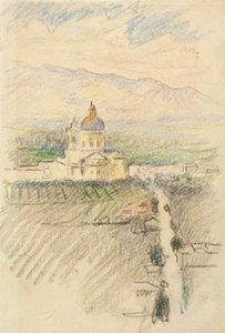 Vista de Santa Maria degli Angeli perto de Assis de Henri Edmond Cross