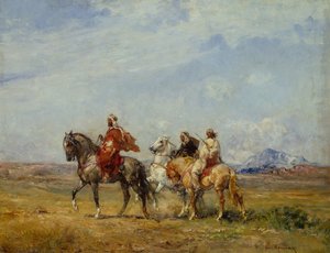 Um partido de caça árabe (óleo sobre tela)
