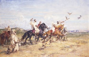 A perseguição ao falcão; A caça ao falcão, 1923