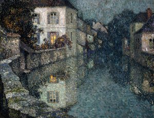 Casas no Canal, Nemours; Casas no Canal, Nemours de Henri Eugene Augustin Le Sidaner