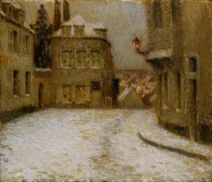 Snow, Montmartre de Henri Eugene Augustin Le Sidaner