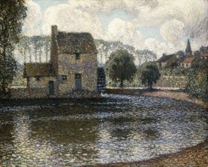 O Moinho de Vento Cinzento; O moulin gris de Henri Eugene Augustin Le Sidaner