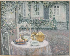 Toalha de Mesa Rosa de Henri Eugene Augustin Le Sidaner
