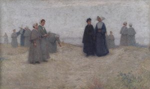 A Promenade dos Órfãos, 1888 de Henri Eugene Augustin Le Sidaner