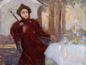 Mulher com guarda-chuva; Femme a l&39;Ombrelle de Henri Eugene Augustin Le Sidaner