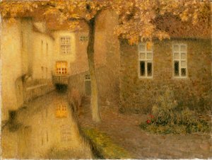 Um Canal em Bruges ao anoitecer, c1898