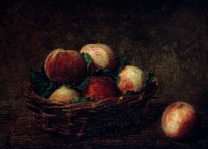 Natureza morta com pêssegos. Pintura de Henri Fantin-Latour (Fantin Latour