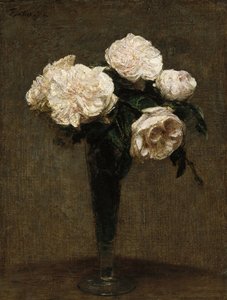 Rosas num vaso de Henri Fantin-Latour