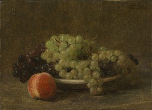 Natureza-morta com uvas e um pêssego de Henri Fantin-Latour