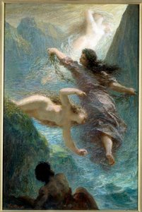 As raparigas do Reno. Pastel de Henri Fantin Latour (Fantin-Latour de Ignace Henri Jean Fantin Latour
