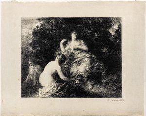 Mulheres de banho, prato médio de Ignace Henri Jean Fantin Latour