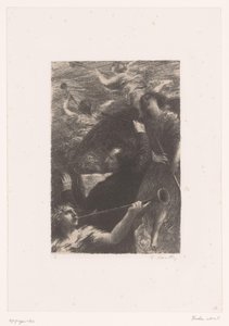 Berlioz rege entre quatro anjos que tocam trombetas Tuba mirum spargens sonum Vida e obra de Hector Berlioz (título da série) de Ignace Henri Jean Fantin Latour