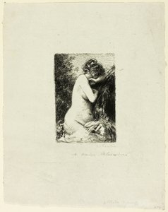 Mulher chorando: estudo de uma mulher sentada no perfil certo de Ignace Henri Jean Fantin Latour