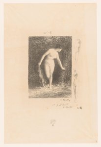 Diana ontkleedt zich om te baden Diana Gedichten van André Chénier (título da série) Ilustrações para os Poemas de André Chénier (título da série) de Ignace Henri Jean Fantin Latour