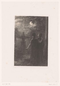 Héro e Ursule por uma fonte ao luar Beatriz e Benedict. Ato I. Noturno Vida e obra de Hector Berlioz (título da série) de Ignace Henri Jean Fantin Latour