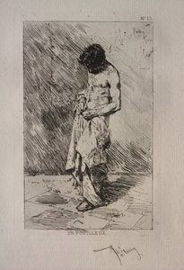 Homem procurando por pulgas de Ignace Henri Jean Fantin-Latour