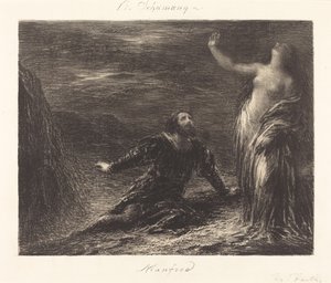 Manfred e Astarte (2ª placa) de Ignace Henri Jean Fantin-Latour