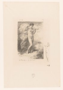 Neere conheceu wapperende sluier Neere Gedichten van André Chénier (título da série) Ilustrações para os Poemas de André Chénier (título da série) de Ignace Henri Jean Fantin Latour