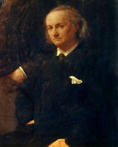 Retrato de Charles Baudelaire - detalhe de: "Homenagem a Eugene Delacroix" Pintura de Henri Fantin Latour (Fantin-Latour de Ignace Henri Jean Fantin-Latour