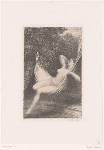 Sara baloiça nua numa rede sobre a água
Sara la Baigneuse
Vida e obra de Hector Berlioz (título da série) de Ignace Henri Jean Fantin Latour