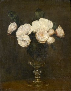 Natureza Morta: Malmaison Roses, 1872 de Ignace Henri Jean Fantin-Latour