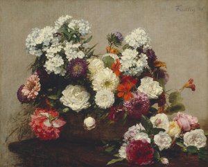 Natureza morta com flores, 1881. de Ignace Henri Jean Fantin-Latour