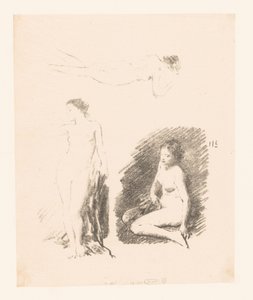 Folha de estudo com três mulheres nuas de Ignace Henri Jean Fantin-Latour