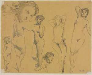 Estudos de nus femininos de Ignace Henri Jean Fantin Latour