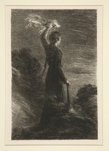 Tristão e Iseult: acte II, signal dans la nuit (Tristão e Isolda: Acto II, Signal in the Night) de Ignace Henri Jean Fantin-Latour