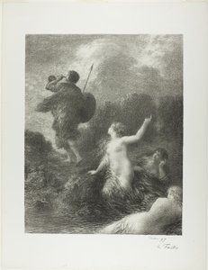 Crepúsculo dos Deuses: Siegfried e as Donzelas do Reno de Ignace Henri Jean Fantin Latour