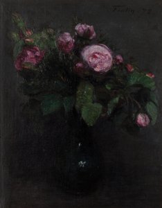 Vaso com rosas 1872 (Óleo sobre tela) de Henri Fantin-Latour