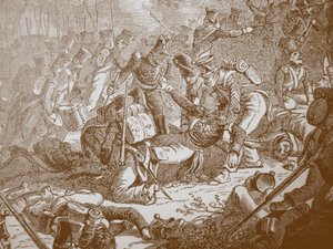 Morte do general Gudin na batalha de Valutino, década de 1830