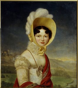 Grã-duquesa Catarina Pavlovna da Rússia (1788-1819). Pintura de Henri François Riesener (1767-1828), óleo sobre tela. arte francesa
