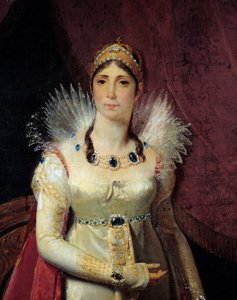 Retrato da Impressora Josephine de Beauharnais (1763-1814) Detalhe. Pintura de Henri Francois Riesener (1767-1828) 1806 Sol. 2,3x1,3 m Malmaison, Castelos de Malmaison e Bois Preau - Retrato da Imperatriz Josephine de Beauharnais (1763-1814) - Detalhe.