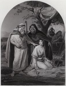 Boaz e Ruth (gravura) de Henri Frederic (after) Schopin