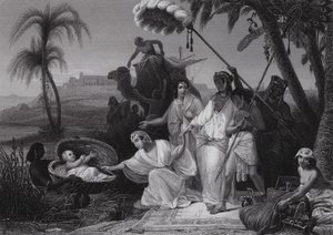 O achado de Moisés (gravura) de Henri Frederic (after) Schopin