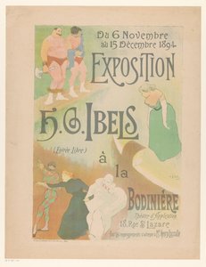 Cartaz para a exposição de H.G. Ibels no teatro La Bodinière
Exposição H.G. Ibels em La Bodinière (título sobre o objecto) de Henri Gabriel Ibels