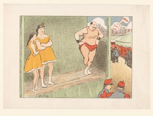 Três atores em um palco Performances do Théâtre Libre (título da série) Les Programs du Théâtre Libre (título da série) de Henri Gabriel Ibels