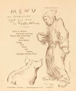 Cardápio de Réveillon oferecido aos amigos do Teatro Antoine de Henri Gabriel Ibels