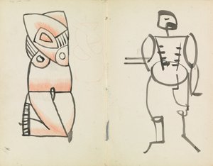 Agachamento Feminino e Masculino de Pé de Henri Gaudier-Brzeska
